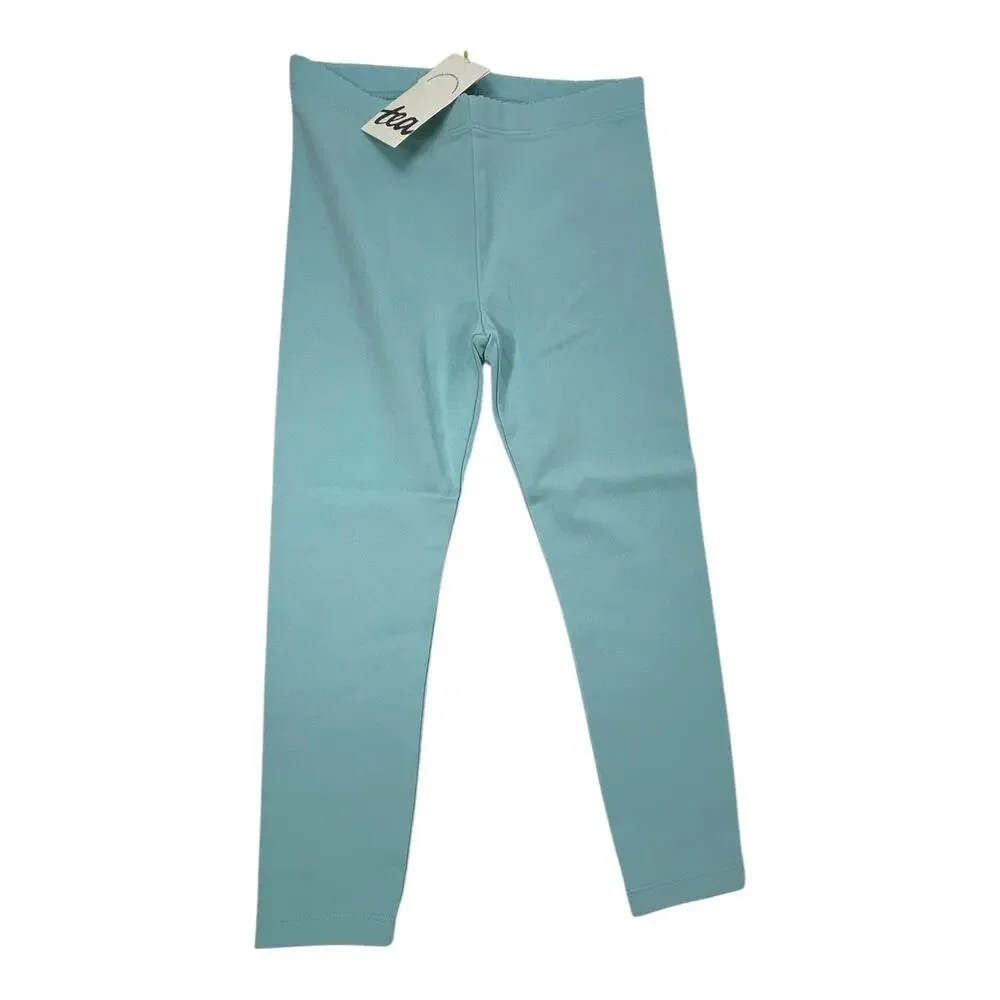 Tea Collection NWT Canal Blue Solid Leggings. Size 4.